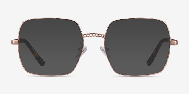 Bettina Rose Gold MetalEyeglass Frames from EyeBuyDirect, with Tinted Lenses