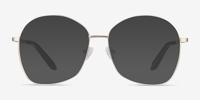 Bridget Gold MetalEyeglass Frames from EyeBuyDirect, with Tinted Lenses
