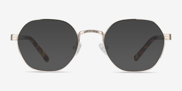 Fantasy Gold Acetate-metalEyeglass Frames from EyeBuyDirect, with Tinted Lenses