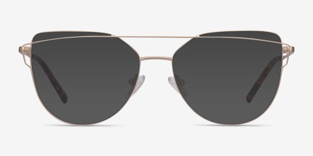 Surprise Matte Light Gold MétalMontures de lunettes de vue d'EyeBuyDirect, Avec des Verres Teintés