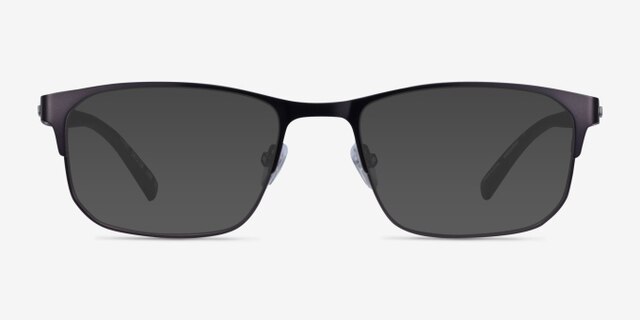 Clint Gunmetal Carbon-fiberEyeglass Frames from EyeBuyDirect, with Tinted Lenses