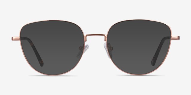 Clotilde Shiny Rose Gold MetalEyeglass Frames from EyeBuyDirect, with Tinted Lenses