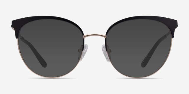 Gem Black Gold MetalEyeglass Frames from EyeBuyDirect, with Tinted Lenses