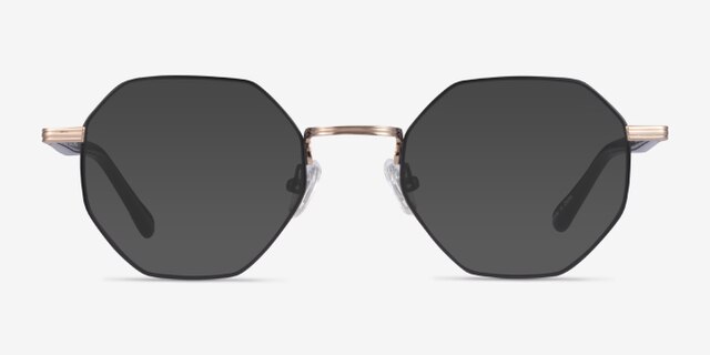Music Black Gold MétalMontures de lunettes de vue d'EyeBuyDirect, Avec des Verres Teintés