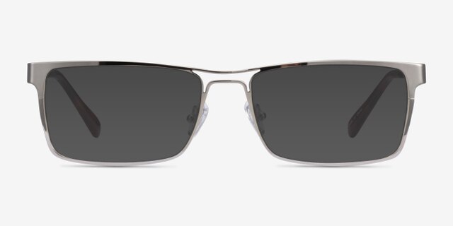 Biloxi Silver MetalEyeglass Frames from EyeBuyDirect, with Tinted Lenses