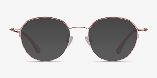 Hills Pink  Rose Gold MétalMontures de lunettes de vue d'EyeBuyDirect, Avec des Verres Teintés