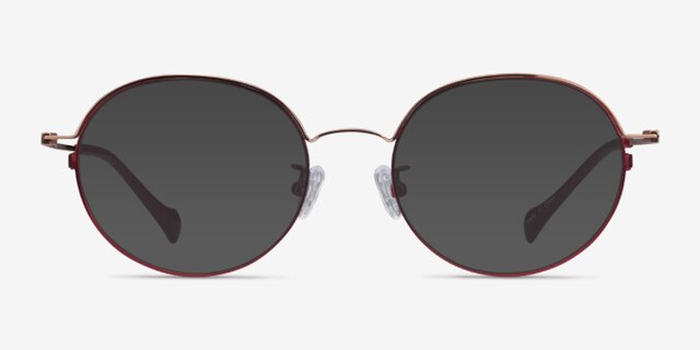 Patel Burgundy  Rose Gold MetalEyeglass Frames from EyeBuyDirect, with Tinted Lenses
