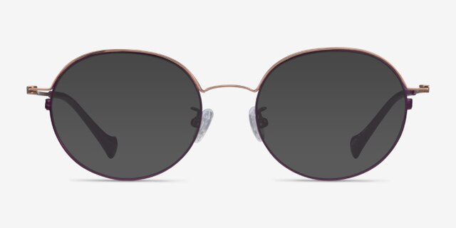 Patel Purple  Rose Gold MetalEyeglass Frames from EyeBuyDirect, with Tinted Lenses