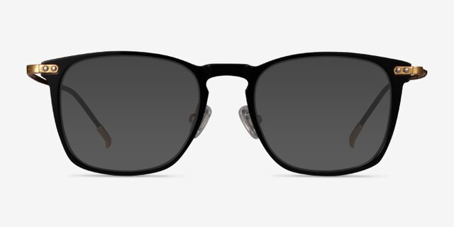 Usman Square Black Gold Full Rim Eyeglasses | Eyebuydirect
