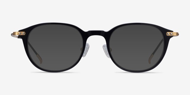 Jones Black  Gold Acetate-metalEyeglass Frames from EyeBuyDirect, with Tinted Lenses