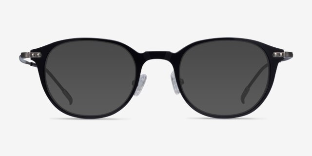 Jones Black  Gunmetal Acetate-metalEyeglass Frames from EyeBuyDirect, with Tinted Lenses