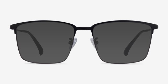 Example Black Gunmetal MetalEyeglass Frames from EyeBuyDirect, with Tinted Lenses