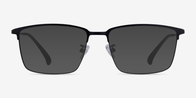 Example Black MetalEyeglass Frames from EyeBuyDirect, with Tinted Lenses