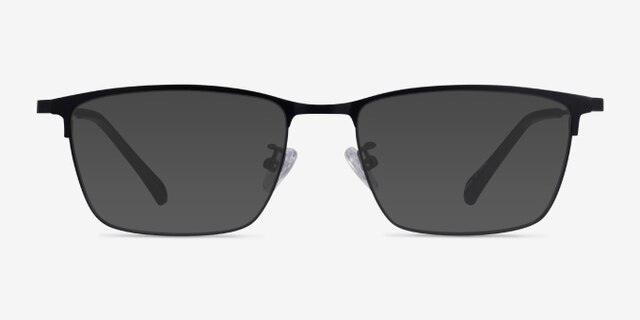 Ipsum Black MetalEyeglass Frames from EyeBuyDirect, with Tinted Lenses