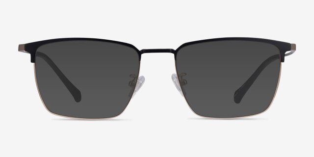 Fungi Black  Gold MetalEyeglass Frames from EyeBuyDirect, with Tinted Lenses
