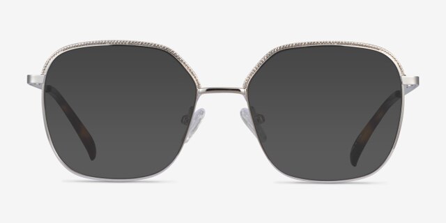 Chai Silver MetalEyeglass Frames from EyeBuyDirect, with Tinted Lenses