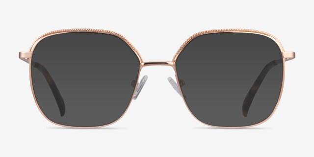 Chai Or rose MétalMontures de lunettes de vue d'EyeBuyDirect, Avec des Verres Teintés