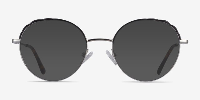 Cloud Silver Black MetalEyeglass Frames from EyeBuyDirect, with Tinted Lenses