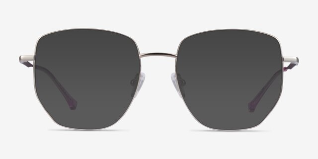 Nimble Silver & Purple MetalEyeglass Frames from EyeBuyDirect, with Tinted Lenses