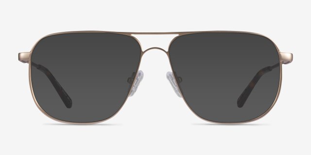 Dynamic Matte Gold MetalEyeglass Frames from EyeBuyDirect, with Tinted Lenses