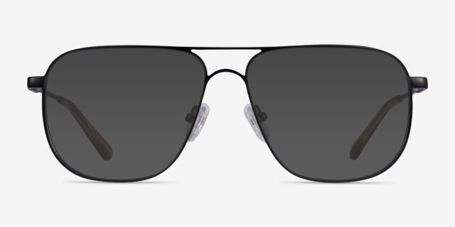 Dynamic Matte Black MetalEyeglass Frames from EyeBuyDirect, with Tinted Lenses