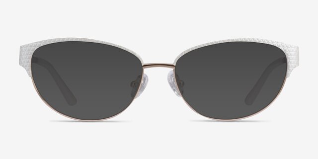 Experience White Gold MetalEyeglass Frames from EyeBuyDirect, with Tinted Lenses