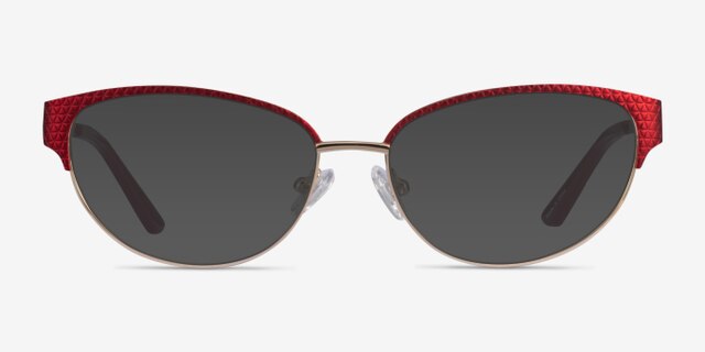 Experience Red Gold MetalEyeglass Frames from EyeBuyDirect, with Tinted Lenses