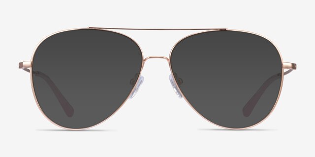 Aesthetic Rose Gold MetalEyeglass Frames from EyeBuyDirect, with Tinted Lenses