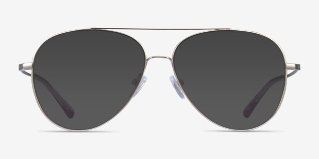 Aesthetic Silver MetalEyeglass Frames from EyeBuyDirect, with Tinted Lenses