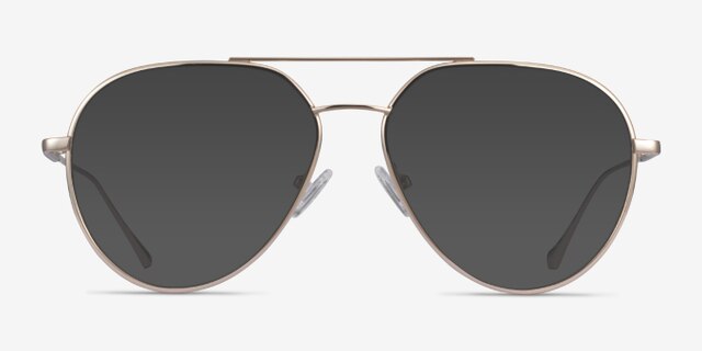 Telescope Light Gold MetalEyeglass Frames from EyeBuyDirect, with Tinted Lenses