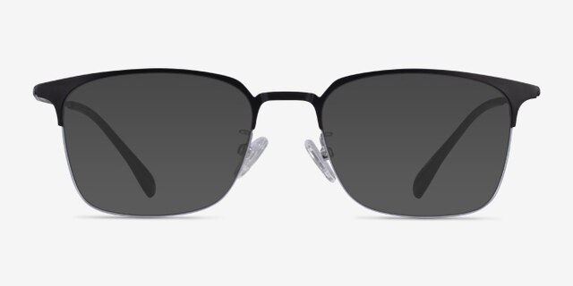 Below Black Gunmetal MetalEyeglass Frames from EyeBuyDirect, with Tinted Lenses