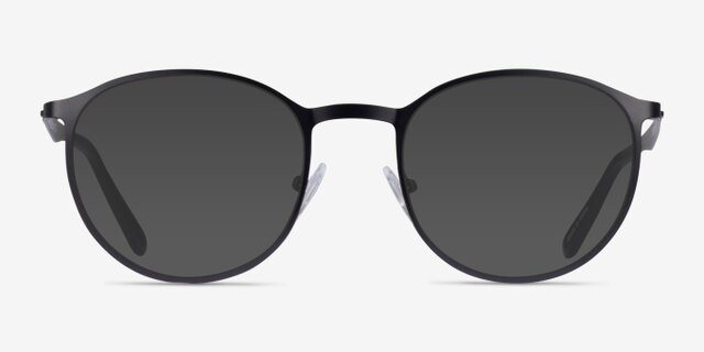 Gondola Matte Black Green MetalEyeglass Frames from EyeBuyDirect, with Tinted Lenses