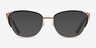 Ines Black Gold MetalEyeglass Frames from EyeBuyDirect, with Tinted Lenses