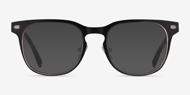Fleming Matte Black Gold MetalEyeglass Frames from EyeBuyDirect, with Tinted Lenses