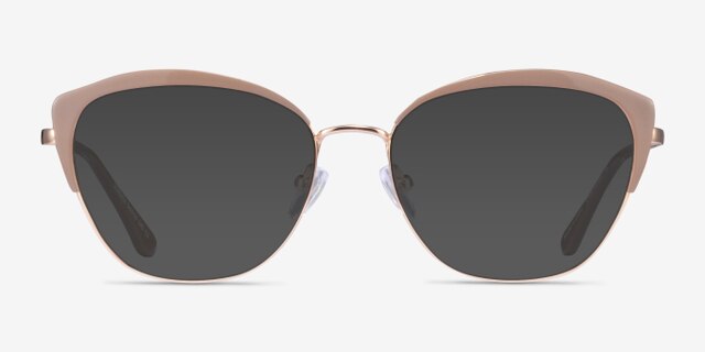 Serrata Light Brown Gold MetalEyeglass Frames from EyeBuyDirect, with Tinted Lenses