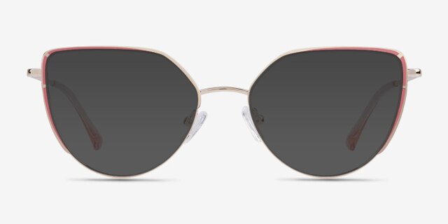 Mayfair Gold Orange MetalEyeglass Frames from EyeBuyDirect, with Tinted Lenses