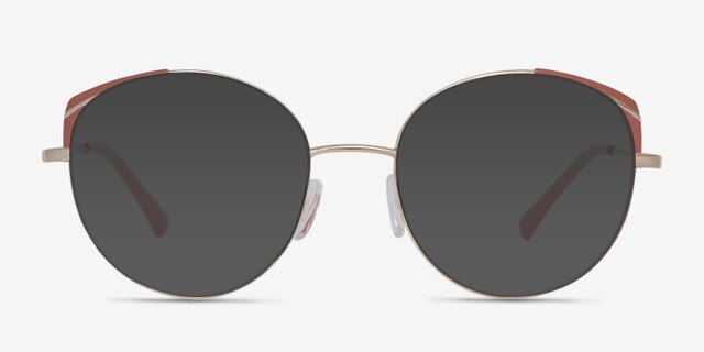 Rosewood Gold Pink MetalEyeglass Frames from EyeBuyDirect, with Tinted Lenses