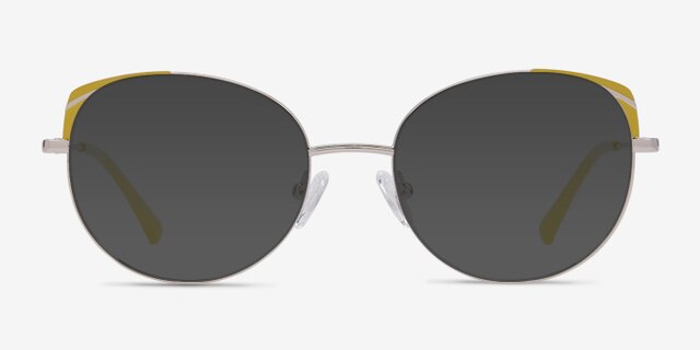 Rosewood Light Gold Yellow MétalMontures de lunettes de vue d'EyeBuyDirect, Avec des Verres Teintés