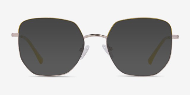 Milner Gold Yellow MetalEyeglass Frames from EyeBuyDirect, with Tinted Lenses