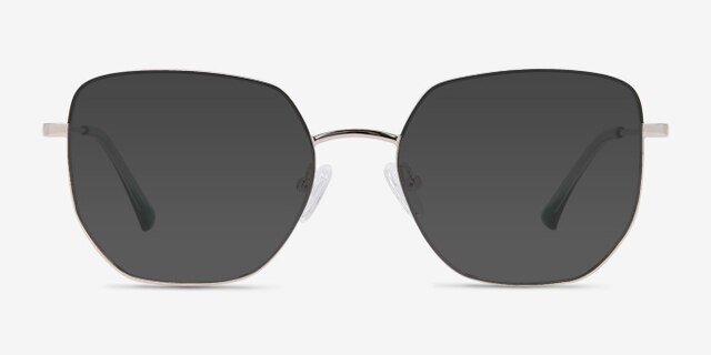 Milner Gold Green MetalEyeglass Frames from EyeBuyDirect, with Tinted Lenses