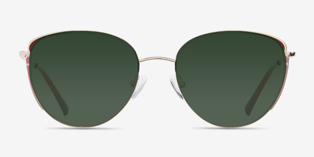Scala Gold Burgundy MetalEyeglass Frames from EyeBuyDirect, with Tinted Lenses