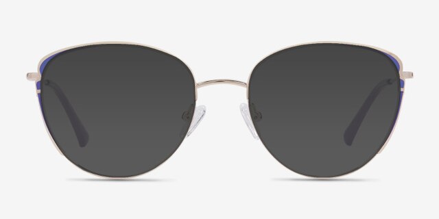 Scala Gold Purple MetalEyeglass Frames from EyeBuyDirect, with Tinted Lenses