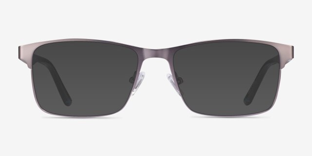 Carbon Matte Gunmetal MetalEyeglass Frames from EyeBuyDirect, with Tinted Lenses