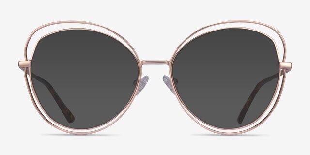 Stardust Matte Rose Gold MetalEyeglass Frames from EyeBuyDirect, with Tinted Lenses