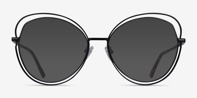 Stardust Matte Black MetalEyeglass Frames from EyeBuyDirect, with Tinted Lenses