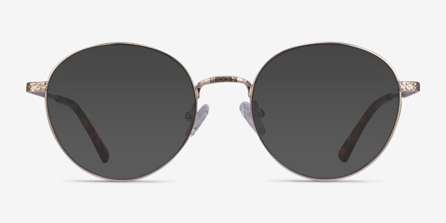 Wiz Gold Tortoise MetalEyeglass Frames from EyeBuyDirect, with Tinted Lenses