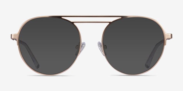 Parallel Matte Gold MetalEyeglass Frames from EyeBuyDirect, with Tinted Lenses