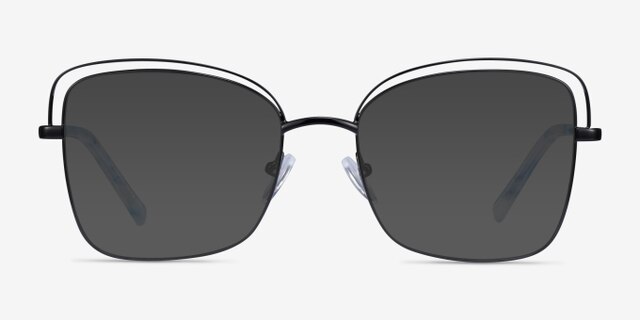 Oscillate Black MetalEyeglass Frames from EyeBuyDirect, with Tinted Lenses