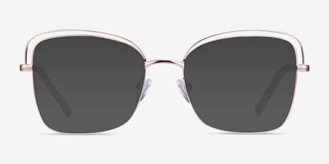 Oscillate Rose Gold MetalEyeglass Frames from EyeBuyDirect, with Tinted Lenses