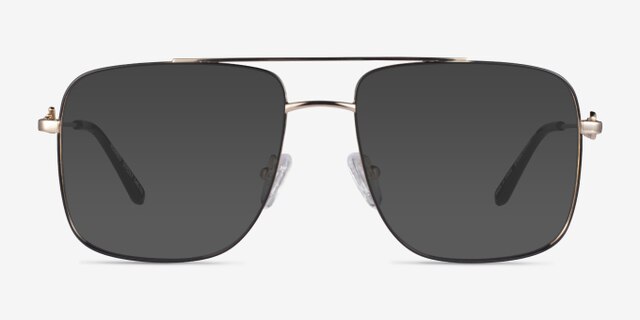 Romeo Black Gold MetalEyeglass Frames from EyeBuyDirect, with Tinted Lenses